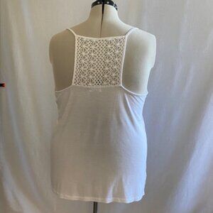 Old Navy white tank top with crochet back. Size xl. New without tags.